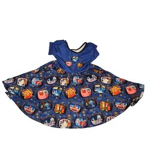 Kids Disney Princess Holiday Characters Blue Twirl Dress Size 4XL Age 8-9 Years